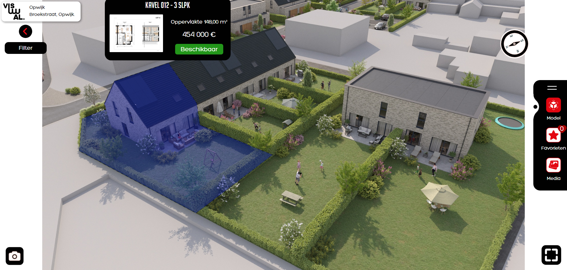 Screenshot van een Interactief 3D model in Opwijk